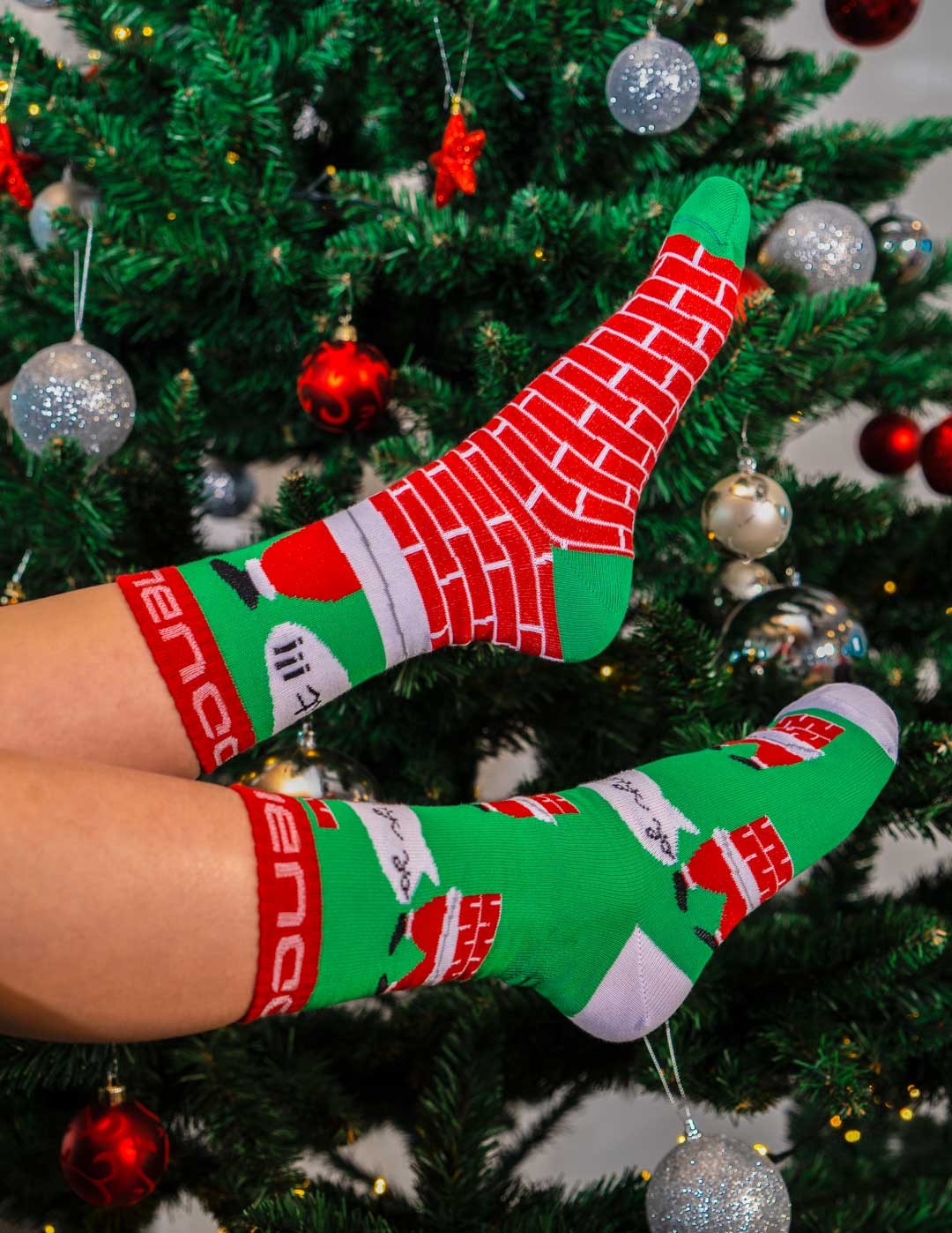 DOUBLE FUN Socks Santa In The House